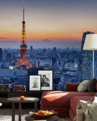 Tokyo Tower at Dusk Cityscape Wallpaper