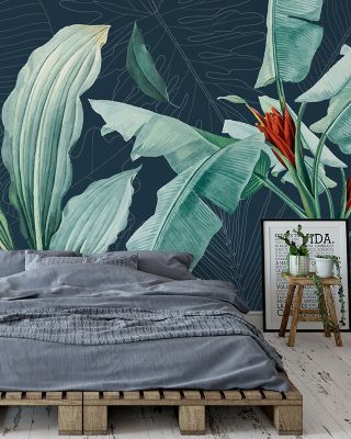 Unfinished Leaves Abstract Botanical Wallpaper