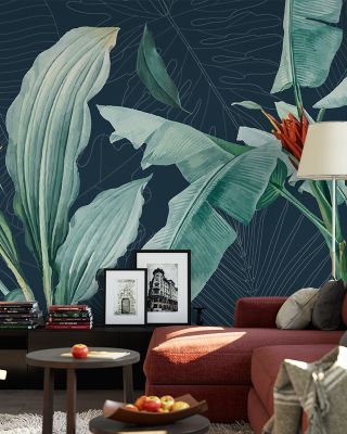 Unfinished Leaves Abstract Botanical Wallpaper
