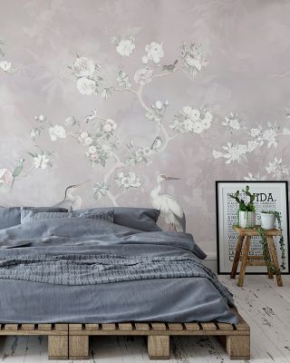 White Garden Elegant Floral Wallpaper