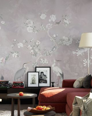 White Garden Elegant Floral Wallpaper