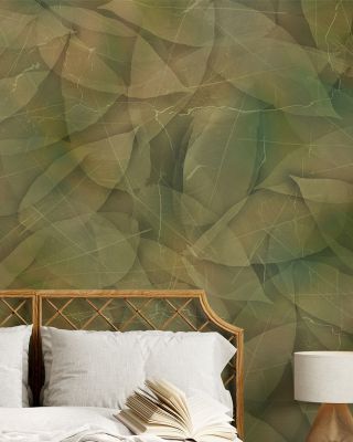 Bold Acid Leaves Wallpaper Mural