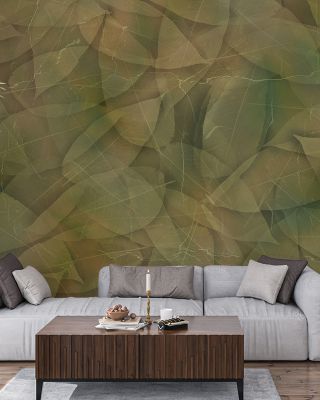 Bold Acid Leaves Wallpaper Mural