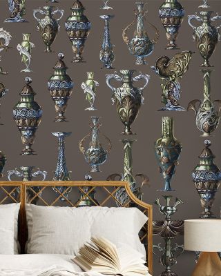 Art Deco Wall Brown Wallpaper