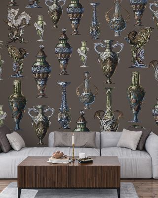 Art Deco Wall Brown Wallpaper