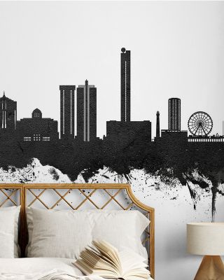Atlantic City New Jersey Skyline Black & White Wallpaper