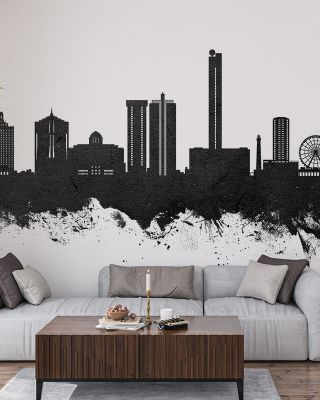 Atlantic City New Jersey Skyline Black & White Wallpaper