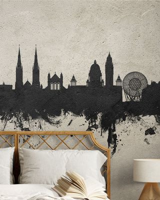 Belfast Northern Ireland Skyline Concrete Wallpaper