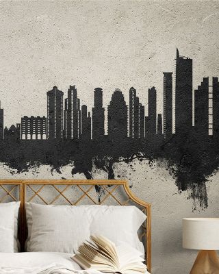 Benidorm Spain Skyline Concrete Wallpaper