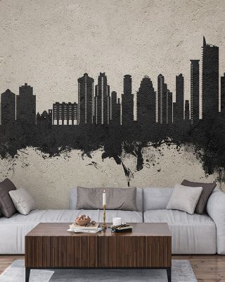 Benidorm Spain Skyline Concrete Wallpaper