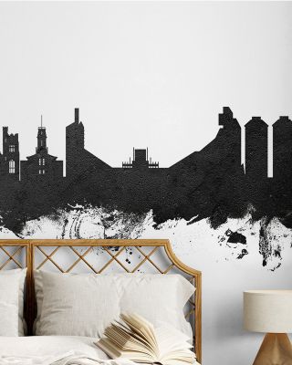 Boulder Colorado Skyline Black & White Wallpaper