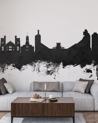 Boulder Colorado Skyline Black & White Wallpaper