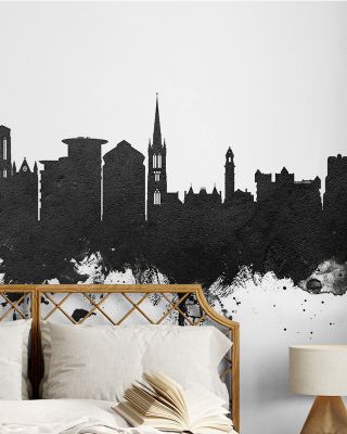 Bournemouth England Skyline Black & White Wallpaper