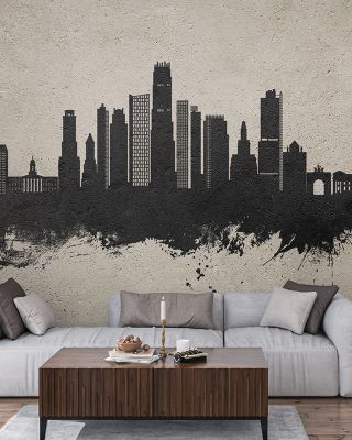 Brooklyn New York Skyline Concrete Wallpaper