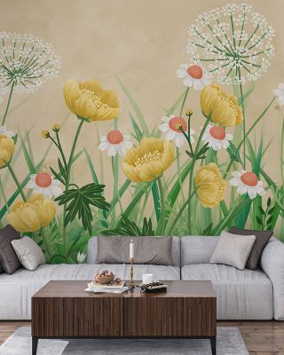 Buttercup Meadow, Sand Wallpaper