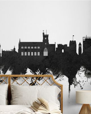 Carlisle England Skyline Black & White Wallpaper