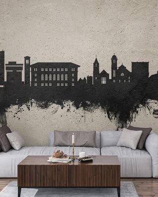 Cedar Falls Iowa Skyline Concrete Wallpaper