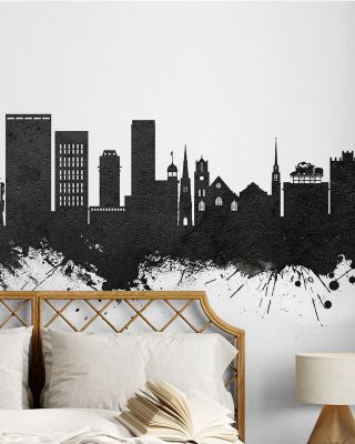 Chattanooga Tennessee Skyline Black & White Wallpaper