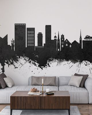 Chattanooga Tennessee Skyline Black & White Wallpaper