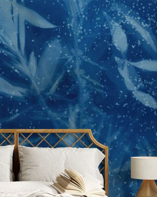 Cyanotype Rain Wallpaper