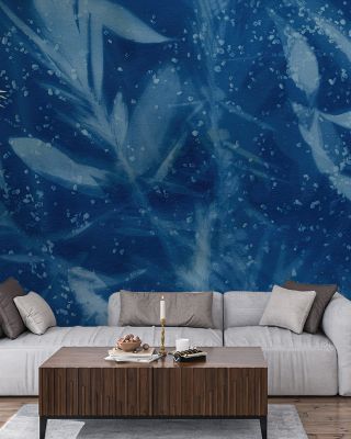 Cyanotype Rain Wallpaper