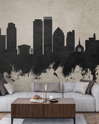 Dayton Ohio Skyline Concrete Wallpaper