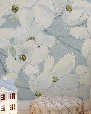 Dogwood White Wallpaper