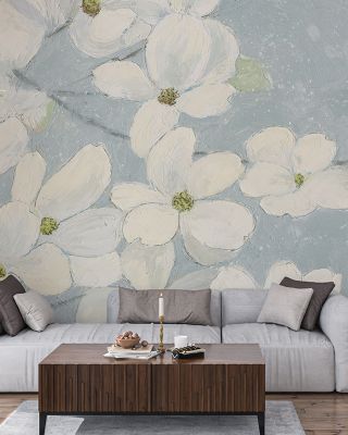 Dogwood White Wallpaper