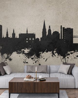 Dundee Scotland Skyline Concrete Wallpaper for Contemporary Decor
