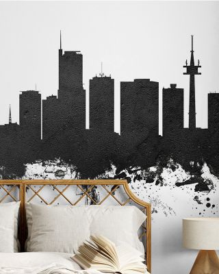 Essen Germany Skyline Black & White Wallpaper