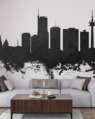 Essen Germany Skyline Black & White Wallpaper