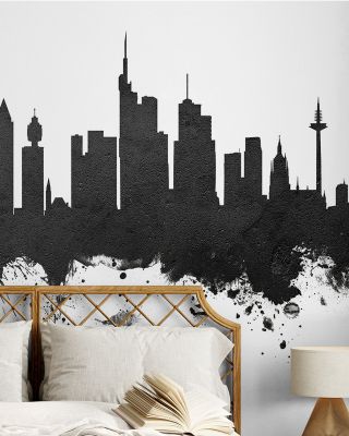 Frankfurt Skyline Black & White Wallpaper