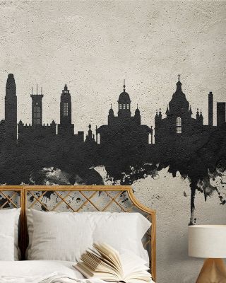 Helsinki Skyline Concrete Wallpaper