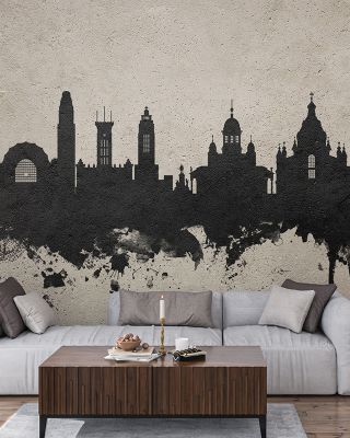 Helsinki Skyline Concrete Wallpaper
