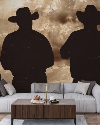Howdy Partner Sepia Wallpaper for Vintage Charm
