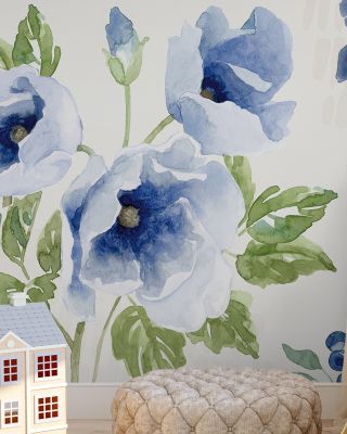 Indigo Petals Wallpaper for Elegant Spaces