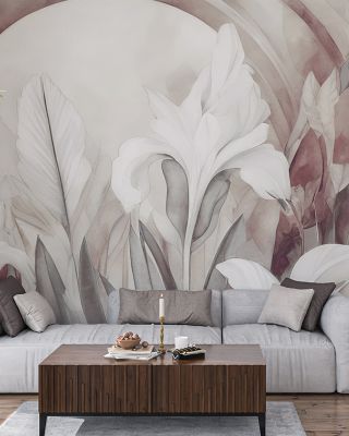Irises at Sunrise Red Wallpaper