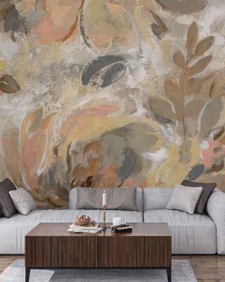 Ivory Floral Wallpaper for Elegant Spaces