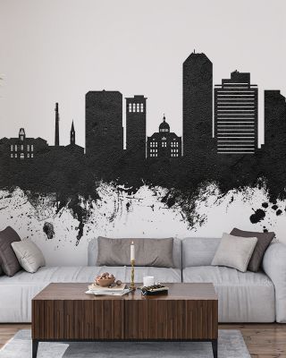 Lexington Kentucky Skyline Black & White Wallpaper