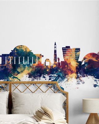 Lilongwe Malawi Skyline Blue & Bronze Wallpaper