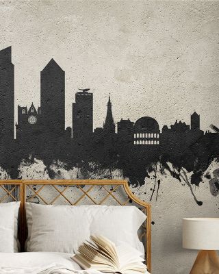 Lyon France Skyline Concrete Wallpaper