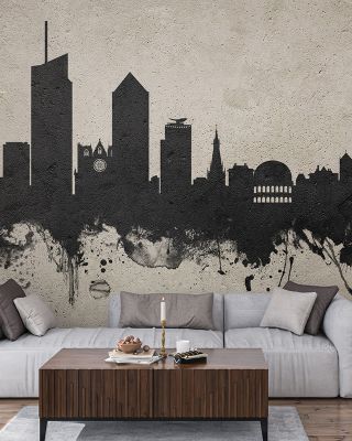 Lyon France Skyline Concrete Wallpaper