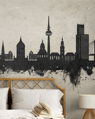 Mannheim Germany Skyline Concrete Wallpaper