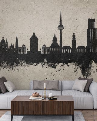 Mannheim Germany Skyline Concrete Wallpaper