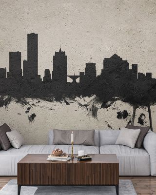 Milwaukee Wisconsin Skyline Concrete Wallpaper