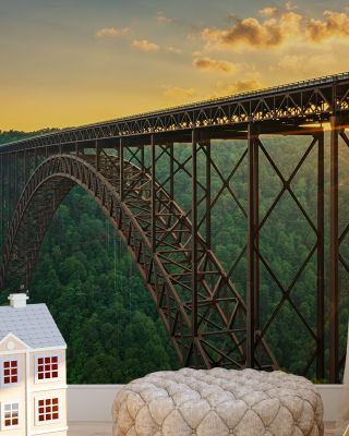 New River Gorge Bridge Wallpaper for Scenic Spaces