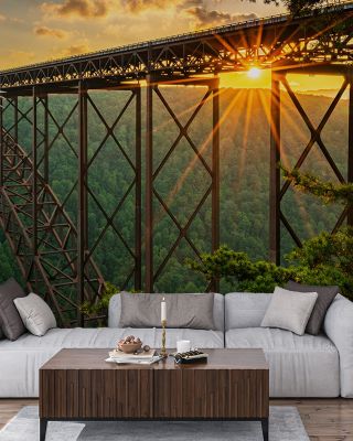 New River Gorge Bridge Wallpaper for Scenic Spaces