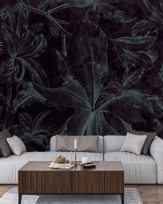 Orchids Sketch Mint in Dark
