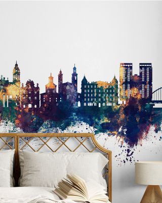 Pamplona Spain Skyline Blue & Bronze