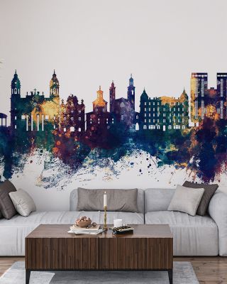 Pamplona Spain Skyline Blue & Bronze